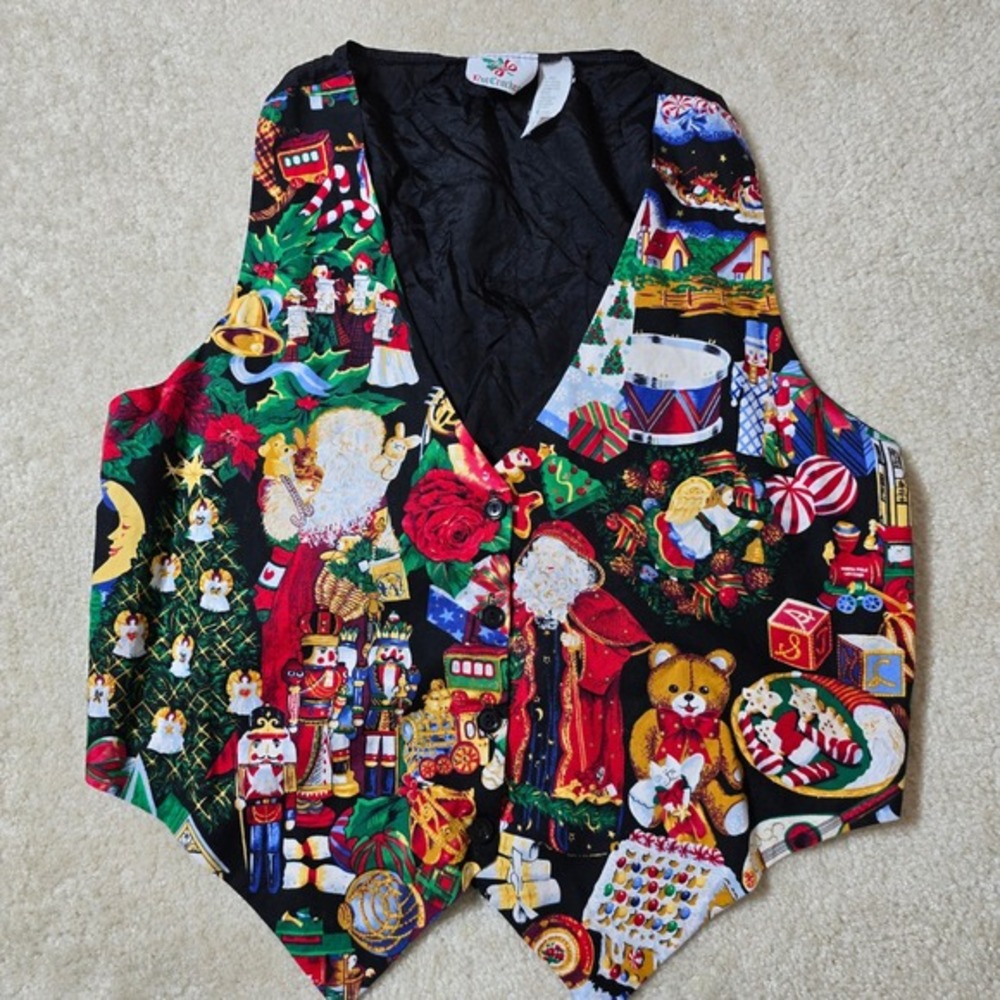 Vintage Christmas Vest Nutcracker Size L - Picture 3 of 5